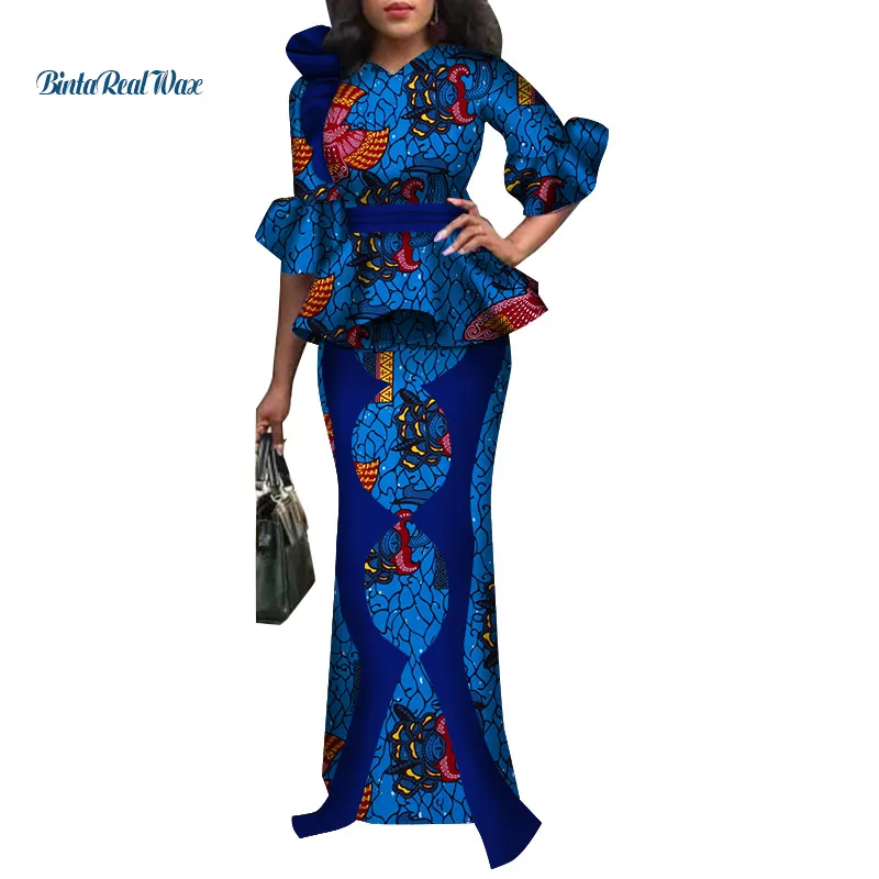 Традиционная африканская женская одежда 2 шт. Юбки наборы Африканский