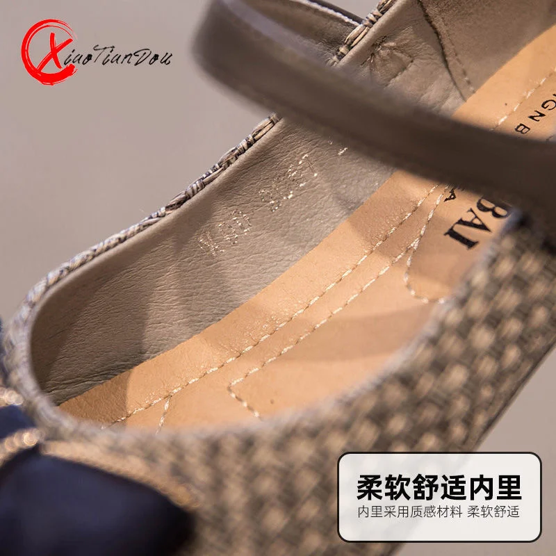 

Footwear Kids shoes Soft For Children's Girl's leather shoes School Students Performing Dance shoe performance Black Girls Flats