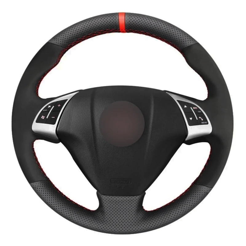 Чехол рулевого колеса автомобиля черная замша из натуральной кожи для Fiat Punto Bravo