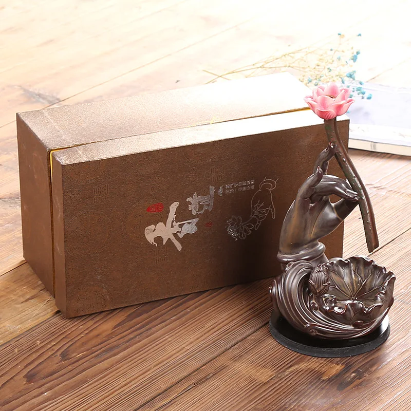 Китайская традиционная керамическая фиолетовая глина ладонь гора лотос