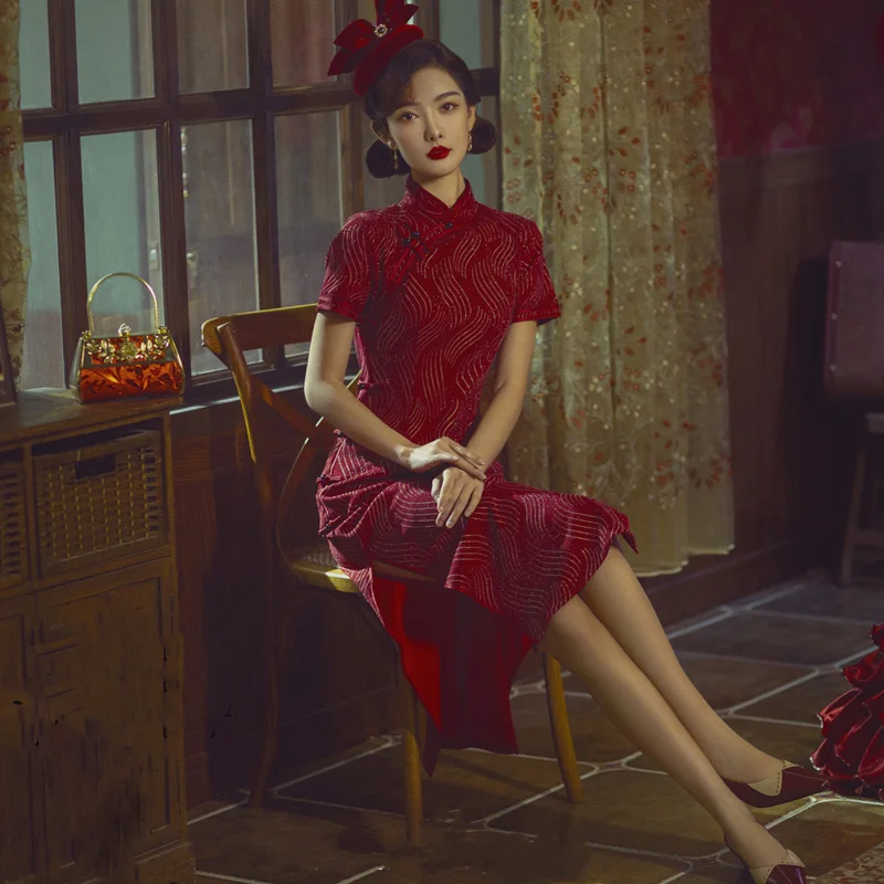 

9 видов конструкций Китайская Республика период Винтаж Cheongsam богатый Для женщин леди Chirpaur костюм для тематической фотографии сценический К...