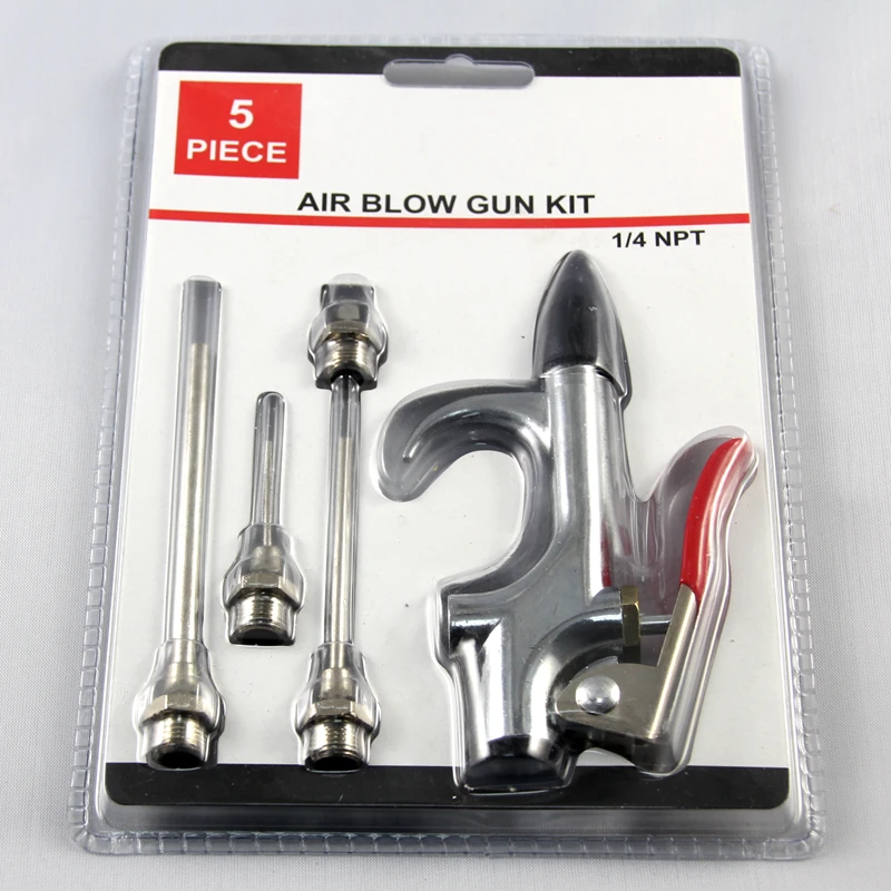 5Pcs/Kit Air Compressor Blow Gun Pneumatic Tools Air Spray Blower Multiple Nozzles Dust Cleaning