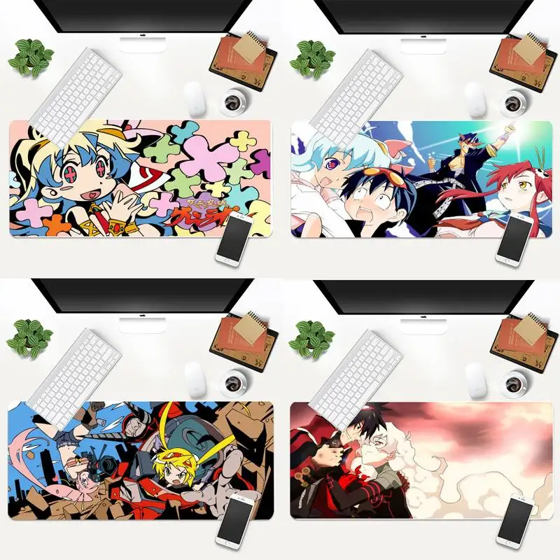 

Gurren Lagann anime Gamer Speed Mice Retail Rubber Mousepad Animation XL Large Gamer Keyboard PC Desk Mat Takuo Tablet Mousepads