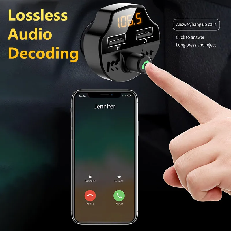 FM-передатчик Bluetooth автомобильный комплект MP3-плеер светодиодный двойной USB А