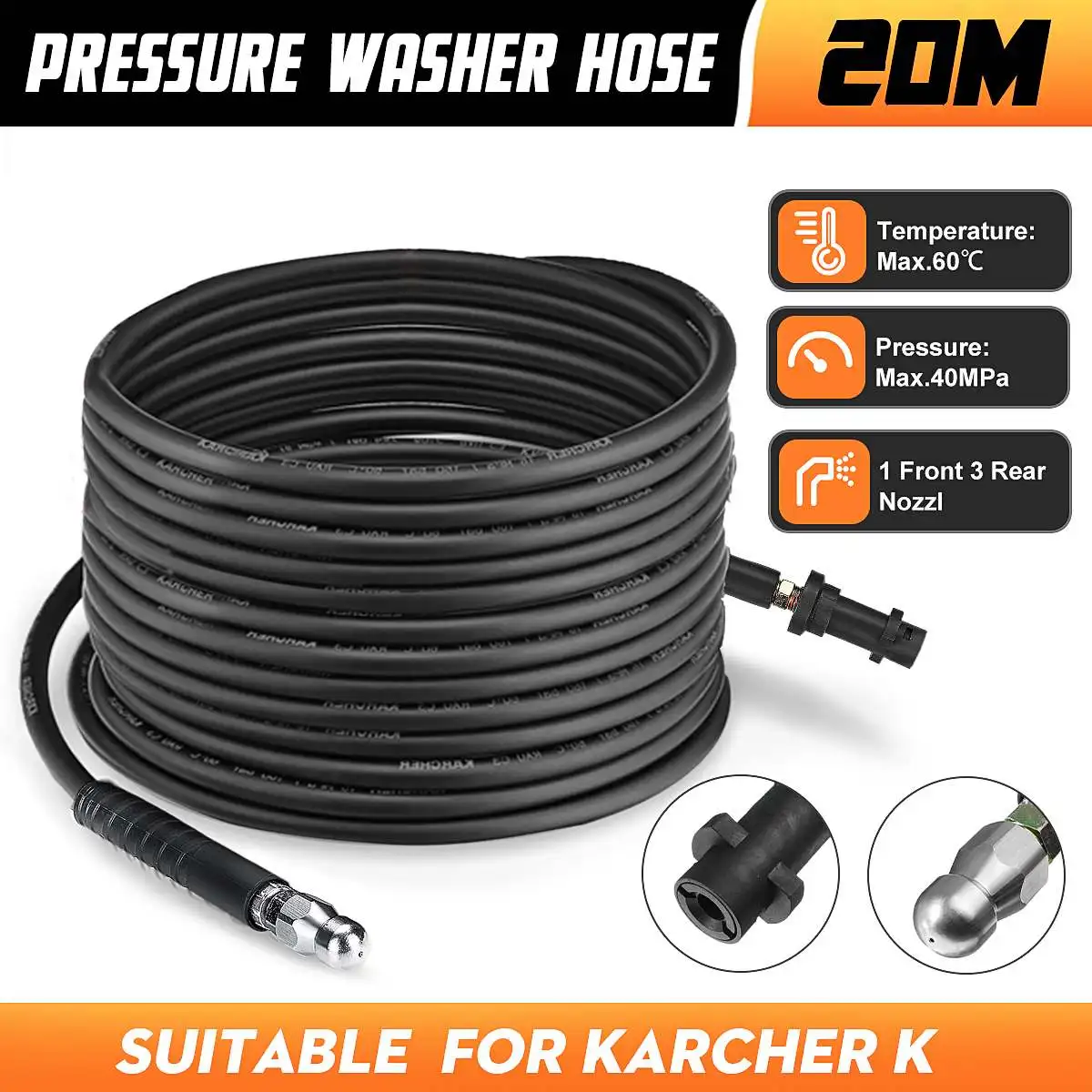 

Мойка высокого давления Karcher K2 K3 K4, шланг для мойки высокого давления, 20 м, 5800PSI