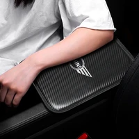 1pc styling leather car armrest box cover cushion pad logo decoration protector car accessories for bmw mini cooper accessories