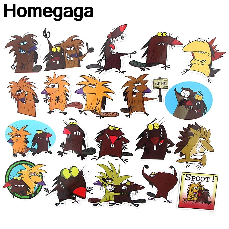 Homegaga 20 шт. наклейки Angry Beaver пакет для ноутбука скейтборд домашний декоративный виниловый наклейка DIY Скрапбукинг альбом D2296