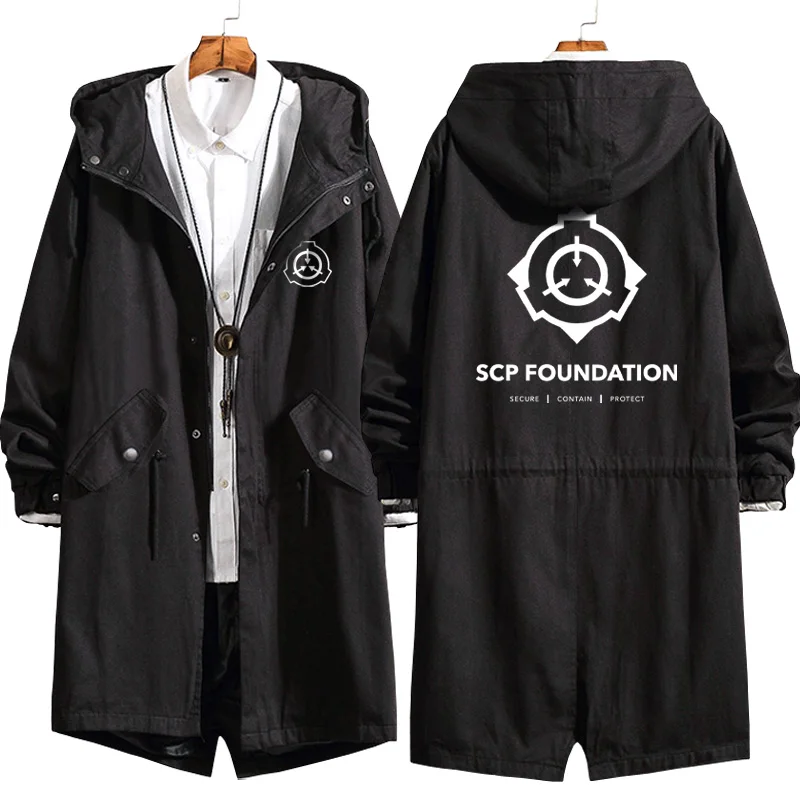 Костюм для косплея SCP Secure Contain Protect женщин и мужчин худи с длинным рукавом пальто