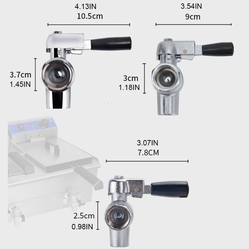 

Electric Fryer Oil Drain Clique 0.98in 0.79in 0.59in Cast Copper Oil Drain Clique Electric Fryer Accessory