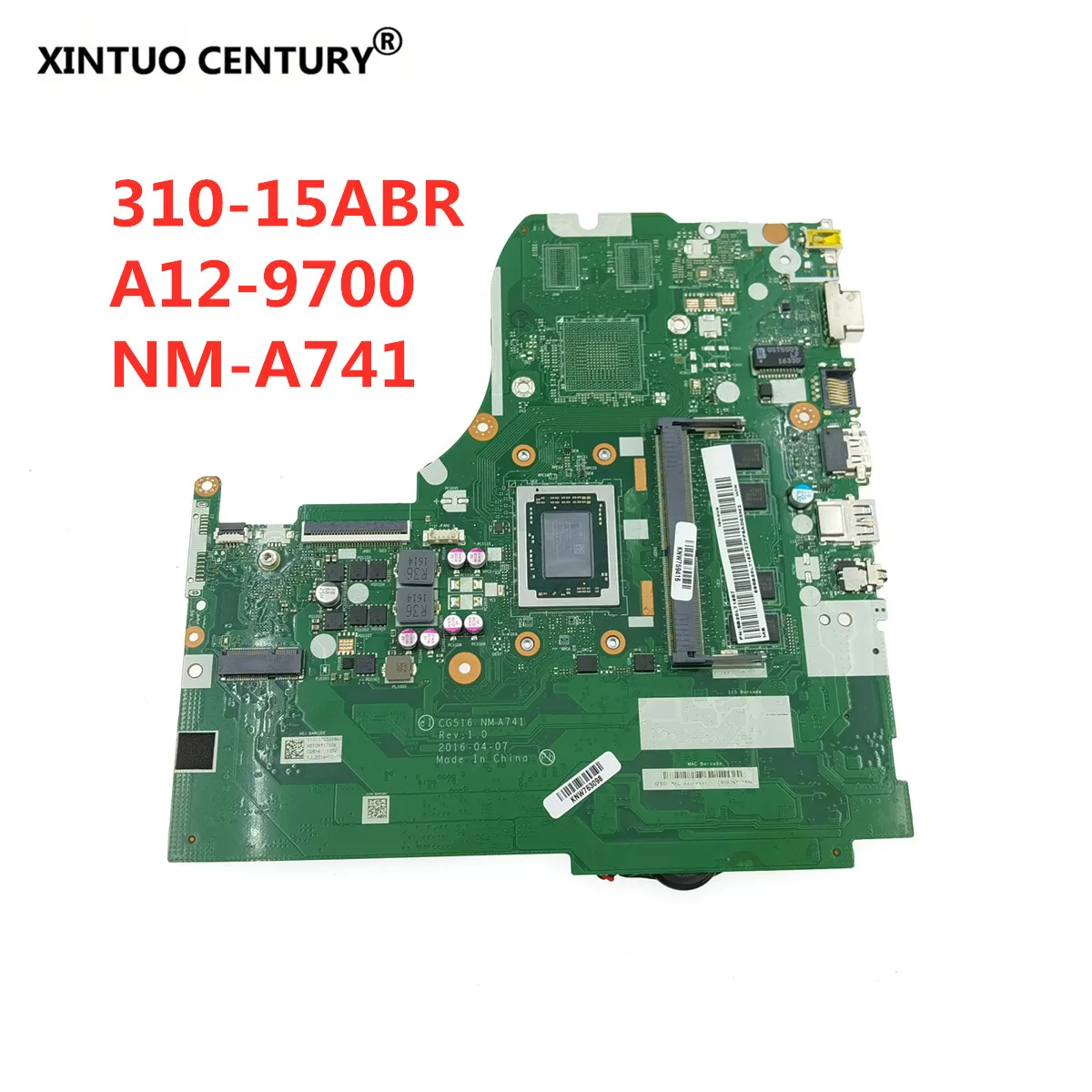 

For Lenovo Ideapad 310-15ABR notebook motherboard CG516 NM-A741 is suitable 5B20L71644 CPU A12-9700 4G RAM 100% test work