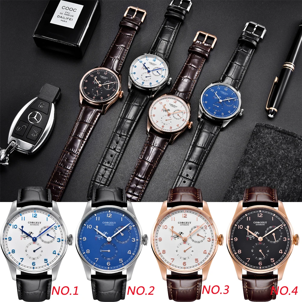 Corgeut 2020 Новые Мужские автоматические механические стальные чехол с синим