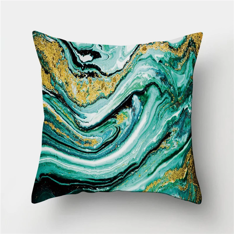

Ocean Marble Pattern Decorative Cushions Pillowcase Polyester Cushion Cover Throw Pillow Sofa Decoration Pillowcover 40893