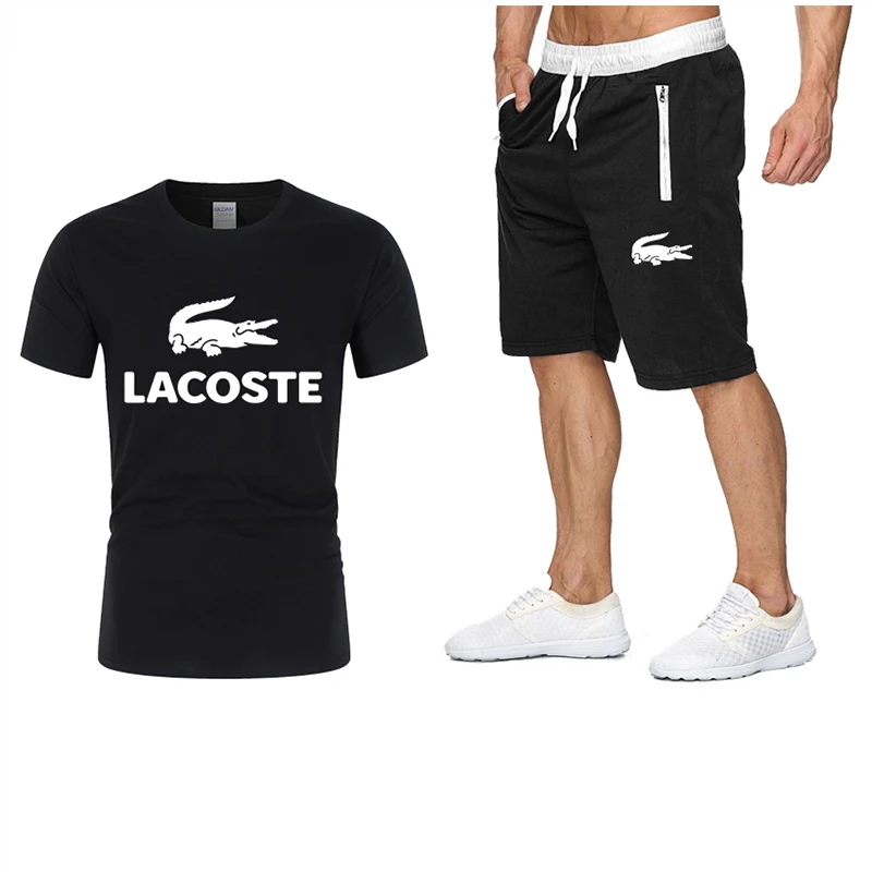 

Men's Tracksuit Summer Clothes Sportswear Two Piece Set T Shirt Shorts Brand Track Clothing Male Sweatsuit Sports Suits