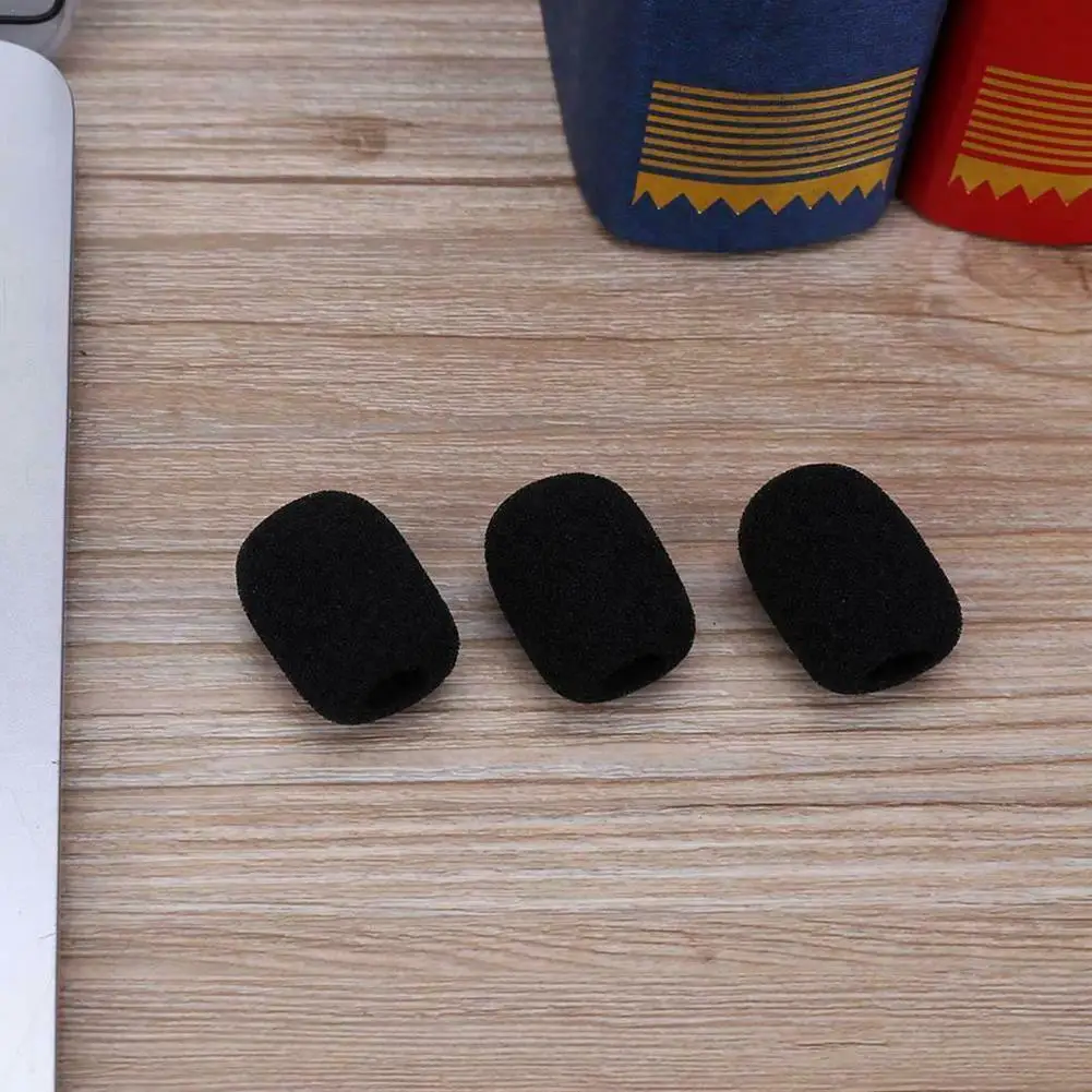 

10PCS/set Black Replacement Foam Covers Windscreen Microphone For Headset Mic Sponge Windshield Covers Cover T8R4