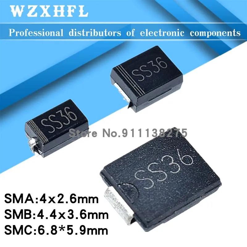 20 шт. SS36 SR360 SMA SMB SMC 1N5822 IN5822 3A 40V диод Шоттки SMD