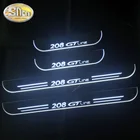 Автомобильный Стикеры акриловые перемещение СВЕТОДИОДНЫЙ Добро пожаловать педаль автомобиль накладка педаль порога путь светильник для Peugeot 208 GT линии 2019 2020