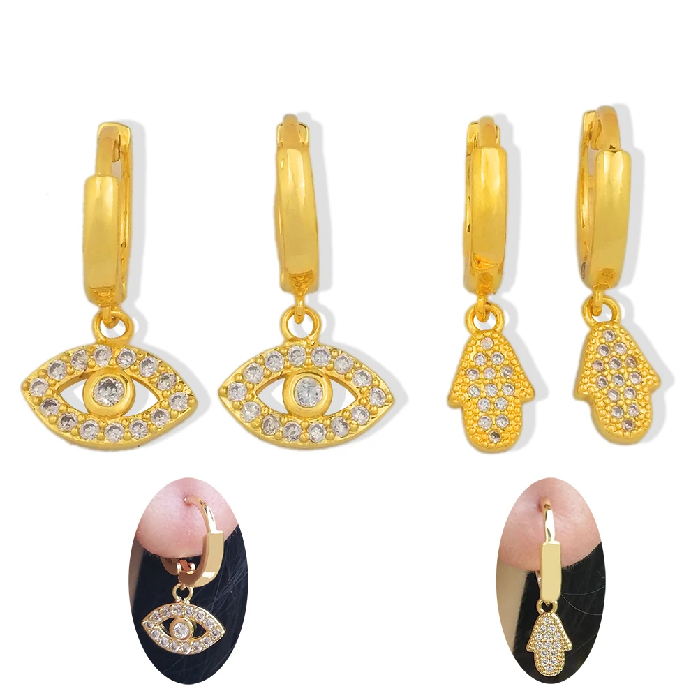 Женские Висячие серьги в уличном стиле с цирконием дешевые золотым наполнителем