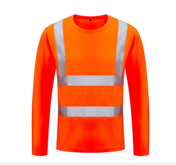 Полиэстер футболки Рабочая защитная одежда безопасность Hi Vis отражающие Футболки Светоотражающие безопасности дорожного движения