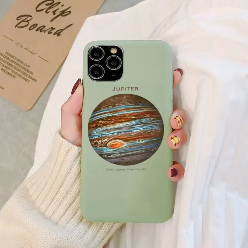 

FHNBLJ Cartoon Planet Space Star Phone Case Soft Solid Color for iPhone 11 12 13 mini pro XS MAX 8 7 6 6S Plus X XR
