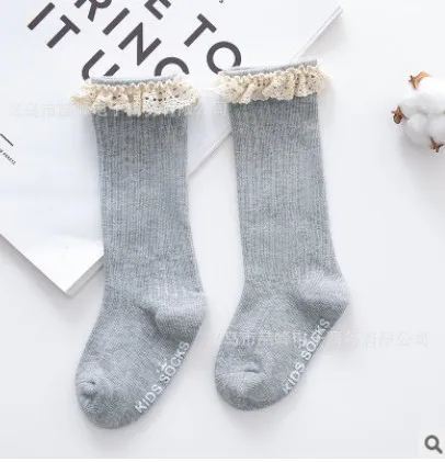 Kids girl cute socks Knee socks High Bow Knot Princess Socks Baby Socks Long Tube Booties Vertical Striped sokken meias 0-4Y - Color: 7
