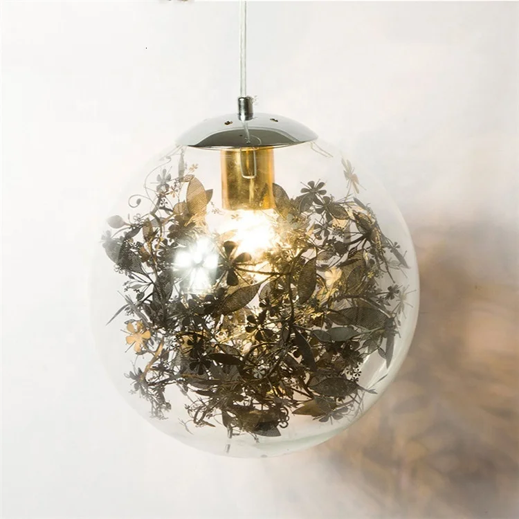 Contemporary Round Glass Ball Chandelier Hanging Lights Crystal Pendant Light Kitchen Dining Bar | Лампы и освещение