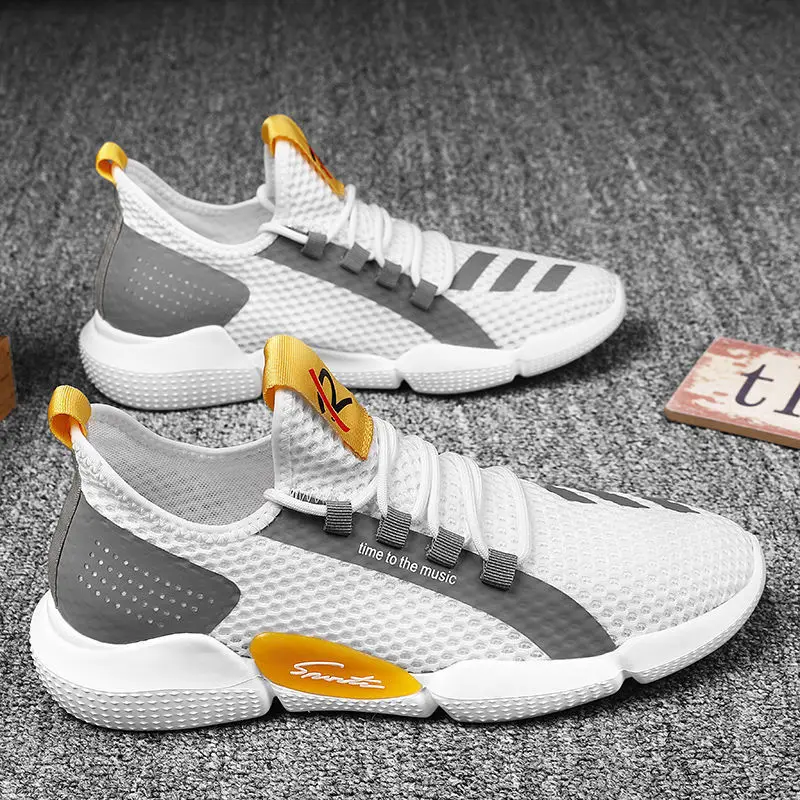 

Men Shoes Casual Vulcanized Sneakers Breathable Knit Mesh Light Running Shoes Male Sports Tennis Shoe Summer Flat Footwear 39-44