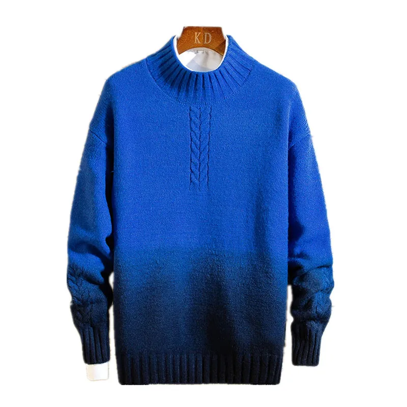 Мужской трикотажный пуловер с круглым вырезом в стиле пэчворк | Мужская одежда