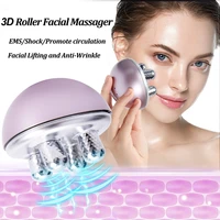 face massager 3d roller face lift massage microcurrents facial lifting rotating wrinkle remove tighten anti wrinkle skin beauty