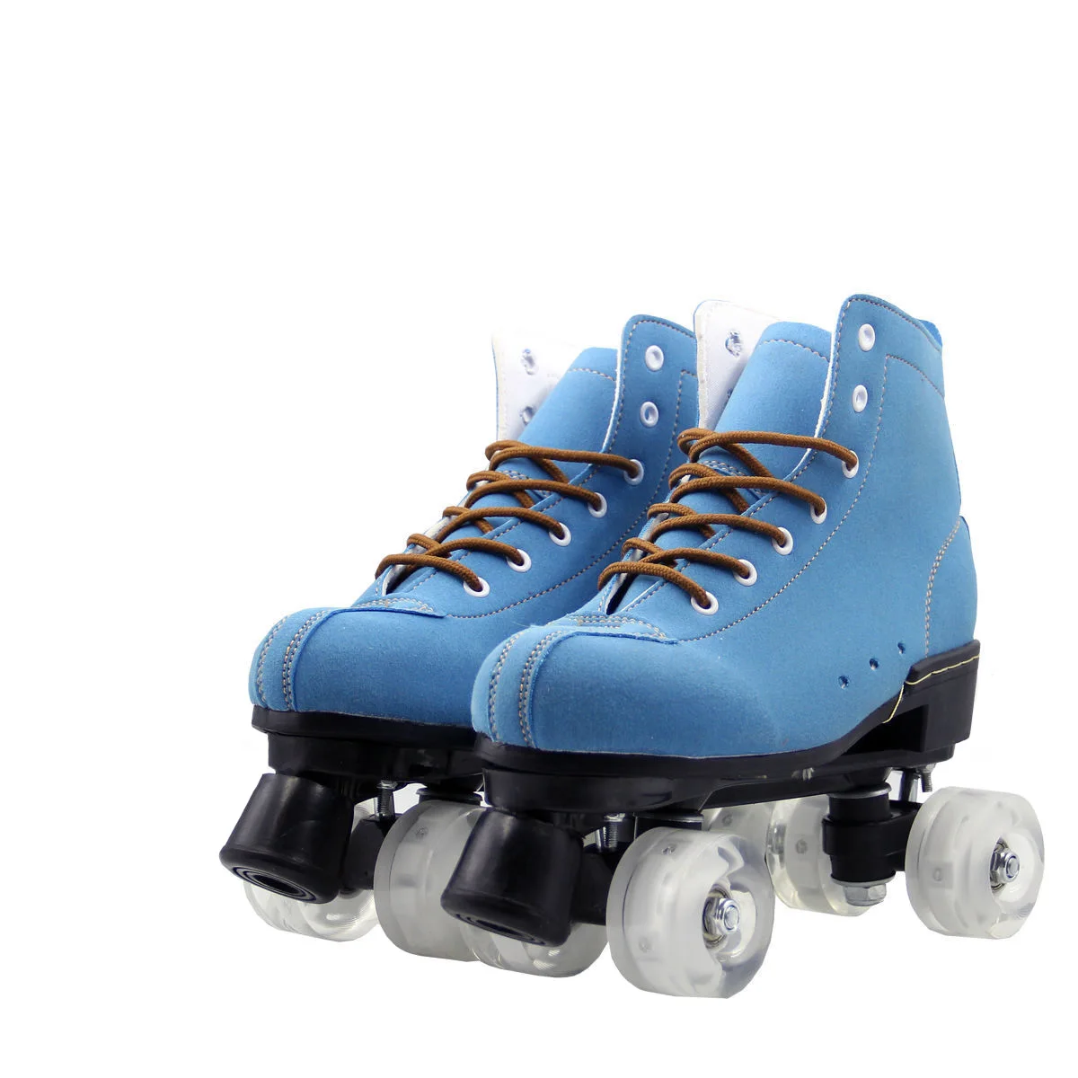 

Double Line Skates Patines Artificial Sneaker Leather Roller Skates Adult Roller Skating White Pu Flash 4 Wheels Patins
