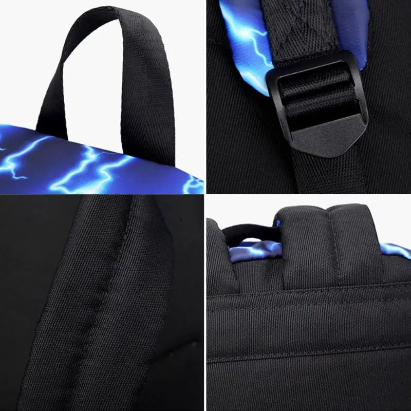 

3pcs Nylon Backpack School Laptop Daypack Teenage Schoolbag Bookbag Set Lunch Bag Purse for Girls Boys