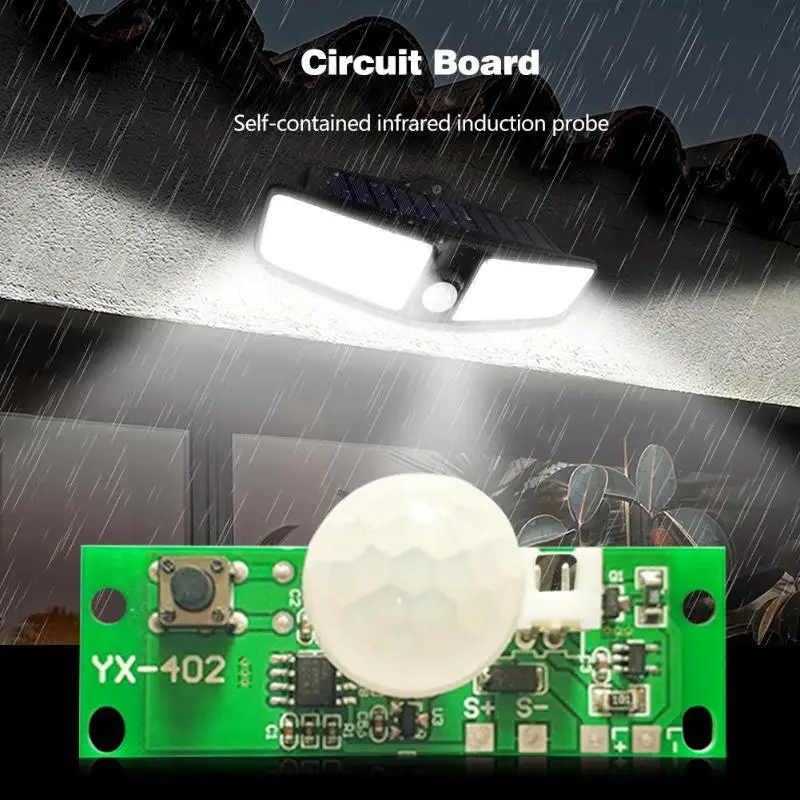 Circuit Board Solar Lamp 3.7V Control Sensor Night Light Controller Module Glass Fiber Infrared Induction of Human | Обустройство