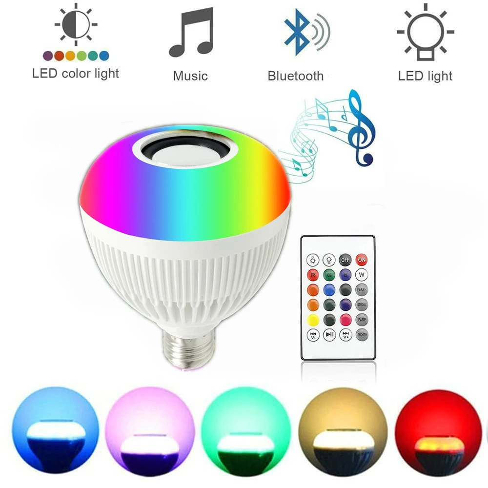 

Светодиодная лампа RGB с дистанционным управлением, меняющая цвет, 16 цветов, музыкальный диод для умного дома, вечевечерние НКИ, светильник д...