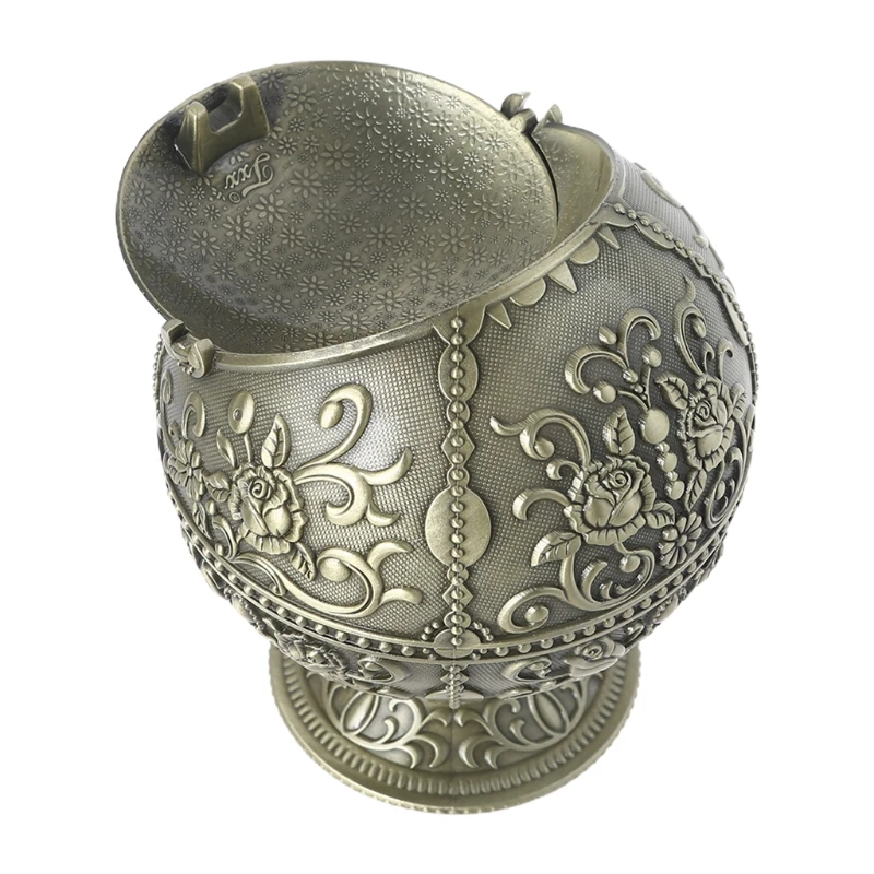 

Windproof Ashtray with Lid for Cigarettes Metal Portable Ashtray Cigar Ashtray Odor Eliminator for Outdoors Indoors