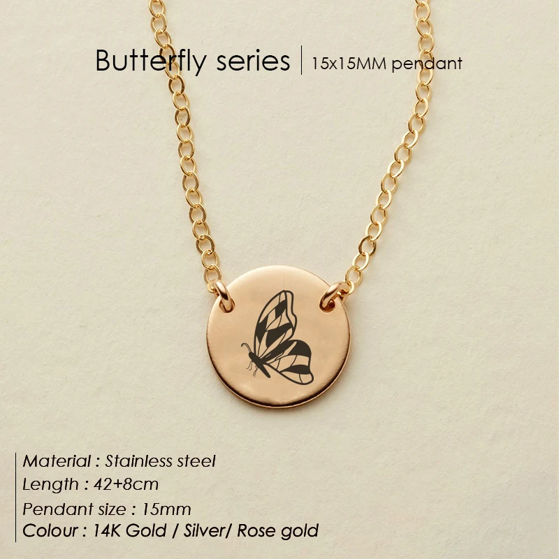 

Engrave Custom 316L acier inoxydable pendentif collier pour femmes la mode collier ras du cou femmes Stainless Steel Necklace