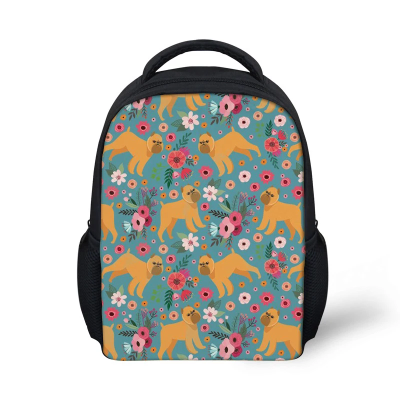 

Girls Small School Bags Backpack for Kids Kindergarten Schoolbag Brussels Griffon Design Book Bag Shoulder Softback