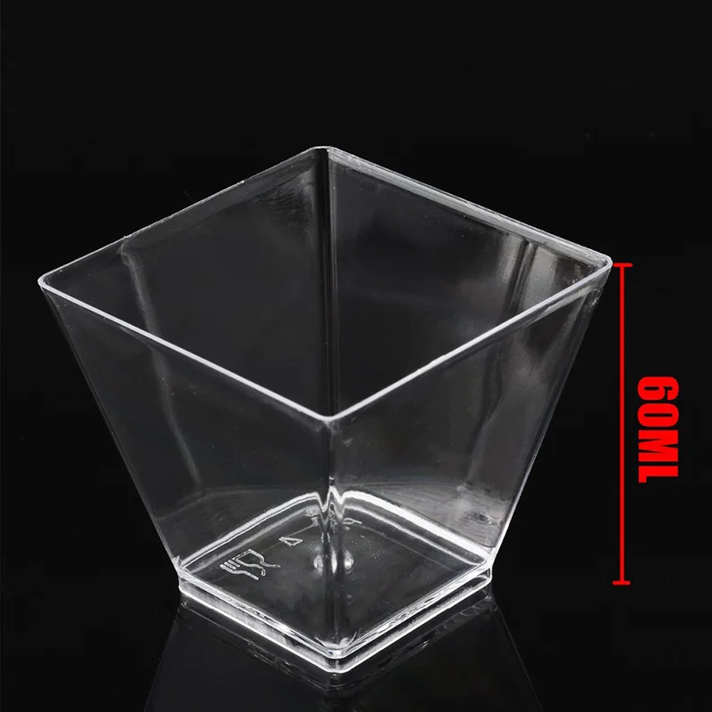 10 шт. одноразовые твердые пластиковые прозрачные золотые Порошковые муссы