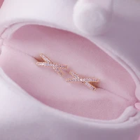 hot design 14k plated gold no pierced ear clips earrings for women micro inlaid aaa zircon fashion cross earring brincos gift