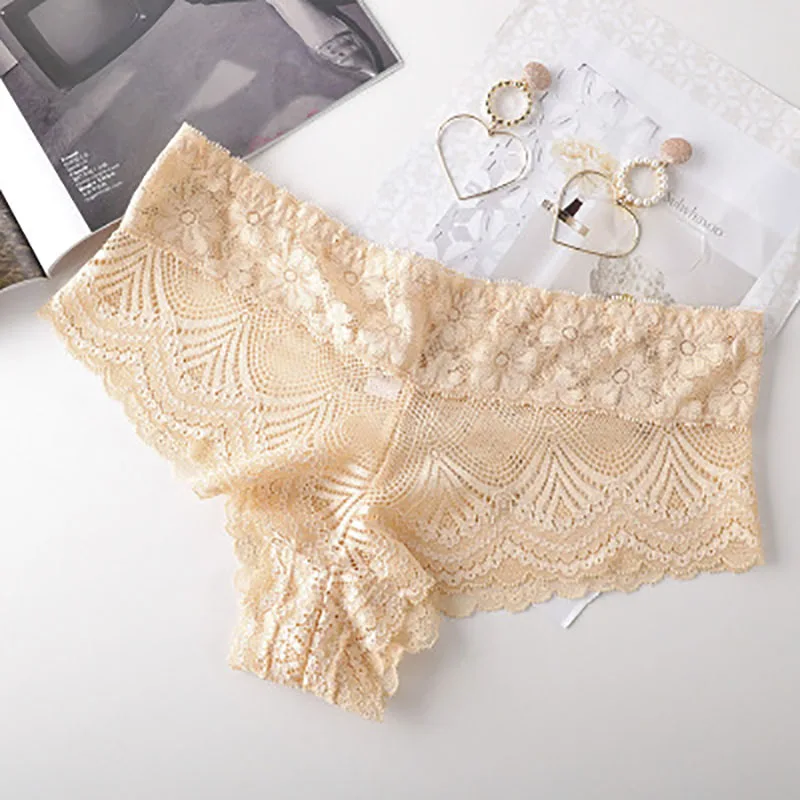 

Women's sexy lingerie underwear Panties Women fashion hollow Temptation Lace low waist briefs ladies Mesh flower panties Girl