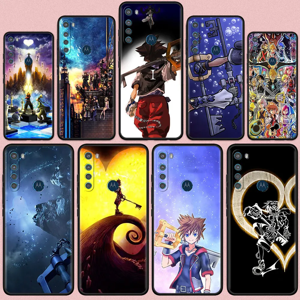 

Disney Game Kingdom Hearts Case for Motorola G30 One Fusion Plus G9 Play G8 Power Lite E6s Luxury Black Soft Cover Shell Capa