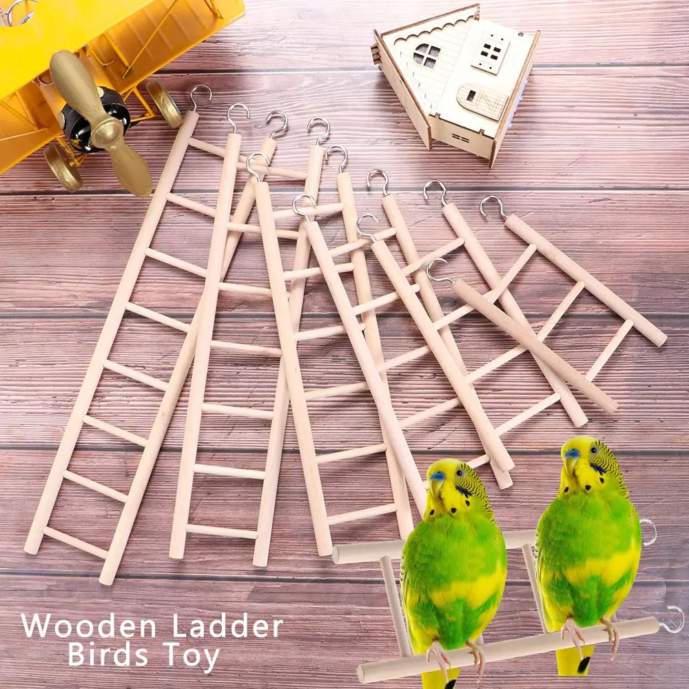 

Swing Wood HandCraft Hanging Decor Parrot Toys Hamsters Toy Climbing Ladder Bird Supplies