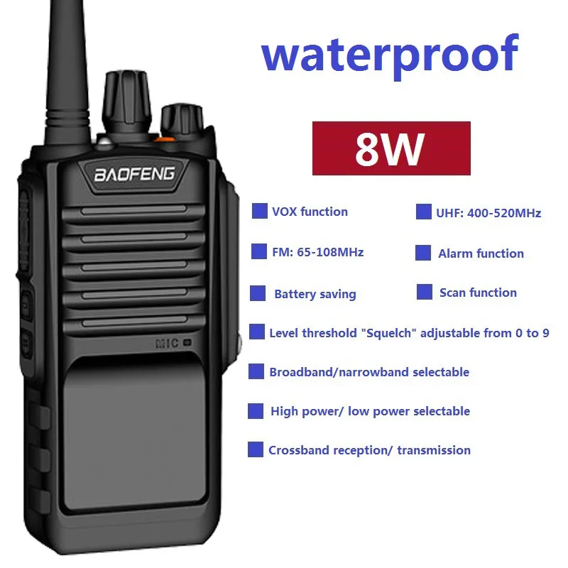 2 шт. BAOFENG BF-9700 8 Вт длинная Водонепроницаемая рация UHF Ручной CB любительский радиоприемник FM HF трансивер BF 9700 Woki Toki UV-9R