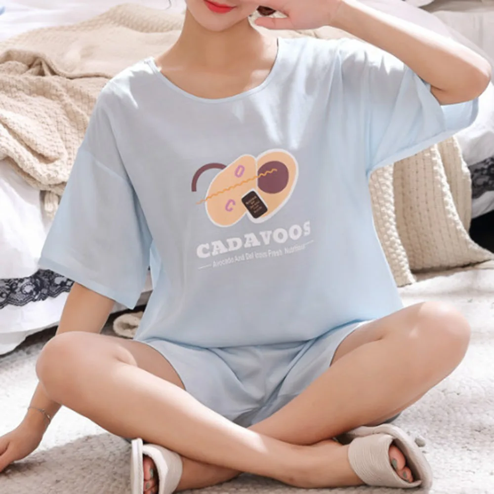 Женский Пижамный костюм корейский комплект из двух предметов для молодых