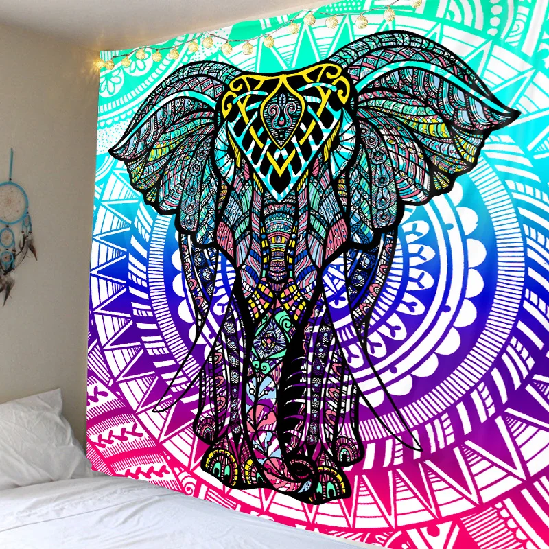 

Mandala elephant background tapestry digital printing decorative cloth factory direct sales can be customized