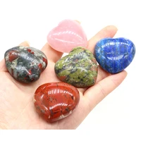 1pc natural agates stone bead ornament heart shape big stone bead no hole for making women jewely diy party gift 40x40mm