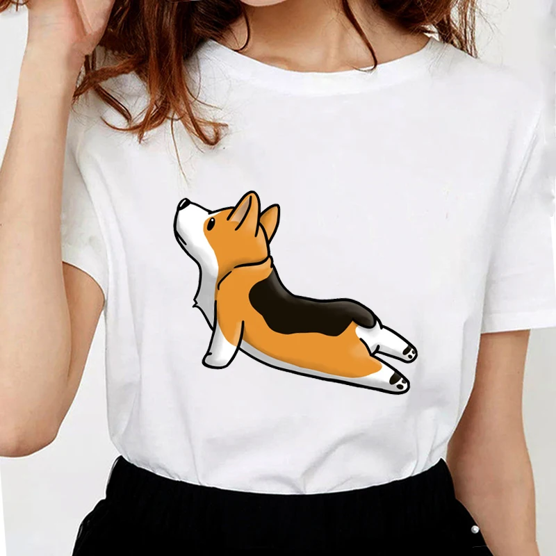 Женская летняя хлопковая футболка с коротким рукавом и принтом