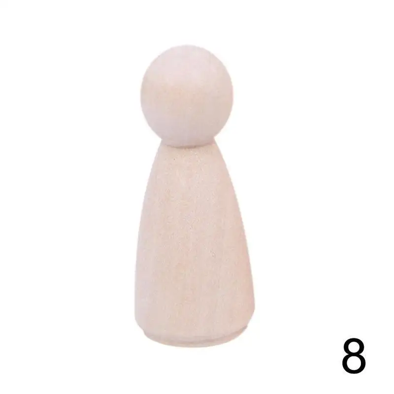 Wood Crafts Unfinished Wood Diy Art Craft Painting Family 35-65mm Men Women Peg Dolls Kids Gift Parent-child Interaction Toys - Color: 65MM girl