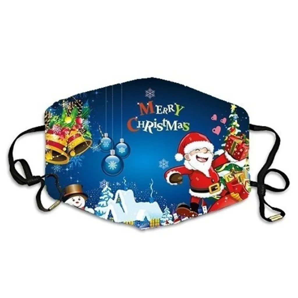 

Adult Christmas Printed Masks Women Men Dustproof Face Mouth Cover Mask Breathable Washable Reusable Mouth Mask Mascarilla#E1