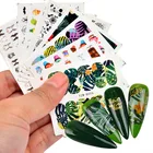 1 шт. водная наклейка для ногтей и наклейка Цветы Листья дерево зелёные Простые Летние DIY Слайдеры для маникюра дизайн ногтей водяные знаки декорации