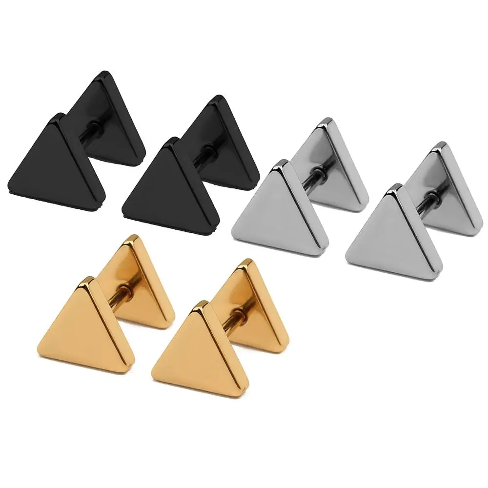 1 пара/упаковка серьги гвоздики из нержавеющей стали с двойным концом 8 мм