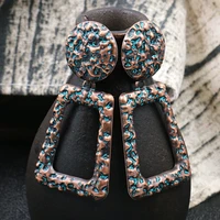 fashion women geometric irregular retro metal earrings party jewelry gifts